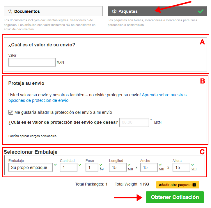 cotizacion dhl mexico