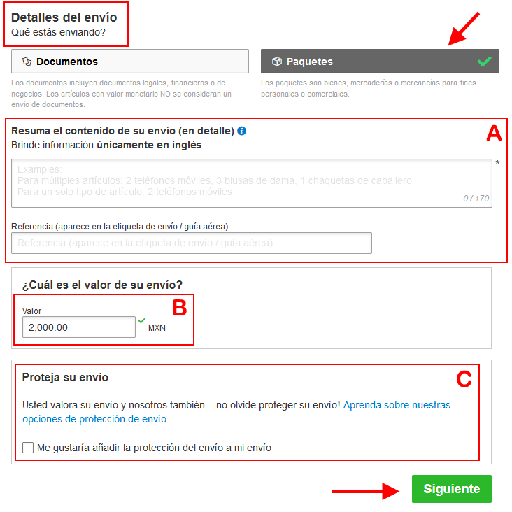 cotizacion envio por dhl